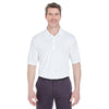 UltraClub Men's White Cool & Dry Sport Performance Interlock Polo