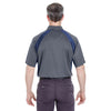 UltraClub Men's Charcoal/Navy Cool & Dry Sport Performance Colorblock Interlock Polo