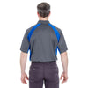 UltraClub Men's Charcoal/Royal Cool & Dry Sport Performance Colorblock Interlock Polo