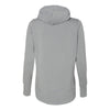 J. America Women's Silver Grey Heather Omega Stretch Terry Snap Placket Hooded Pullover