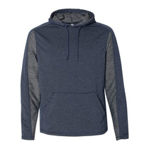 J. America Men's Navy Heather Omega Stretch Terry Hooded Pullover