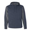 J. America Men's Navy Heather Omega Stretch Terry Hooded Pullover