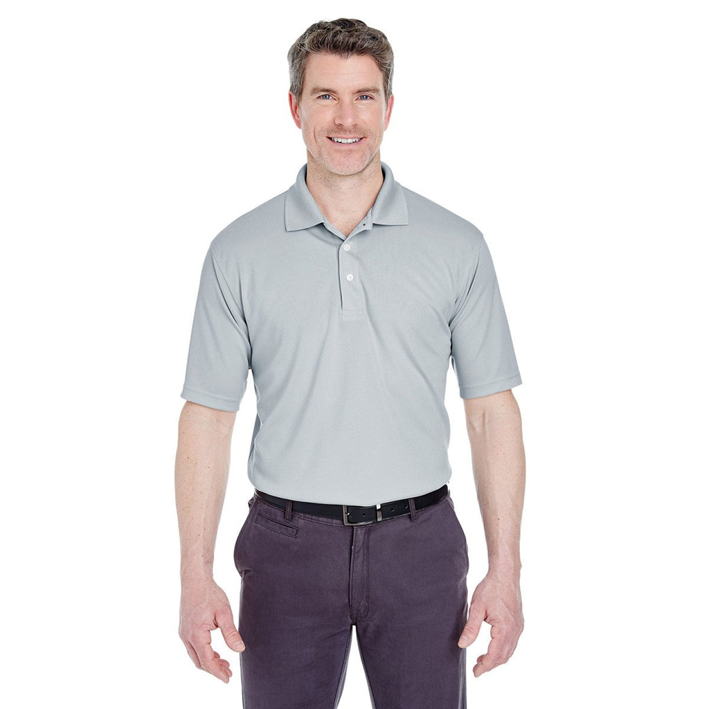 UltraClub Men's Silver Cool & Dry Stain-Release Performance Polo