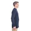 UltraClub Men's Navy Mini Thermal Crewneck