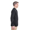 UltraClub Men's Black Mini Thermal Henley