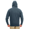 UltraClub Men's Dark Heather Grey Rugged Wear Thermal-Lined Full-Zip Hooded Fleece