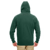 UltraClub Men's Forest Green/Heather Grey Rugged Wear Thermal-Lined Full-Zip Hooded Fleece