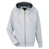 UltraClub Men's Heather Grey/Black Rugged Wear Thermal-Lined Full-Zip Hooded Fleece