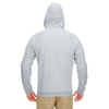 UltraClub Men's Heather Grey/Black Rugged Wear Thermal-Lined Full-Zip Hooded Fleece