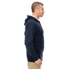 UltraClub Men's Navy/Heather Grey Rugged Wear Thermal-Lined Full-Zip Hooded Fleece