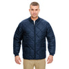 UltraClub Men's Navy Puffy Workwear Jacket with Quilted Lining