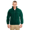 UltraClub Men's Forest Green Iceberg Fleece Quarter-Zip Pullover