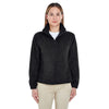 UltraClub Women's Black Iceberg Fleece Full-Zip Jacket