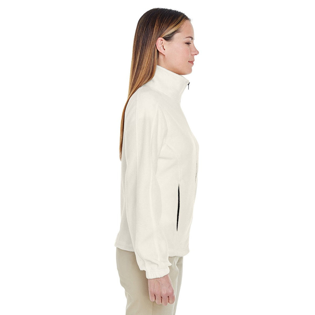 UltraClub Women's Winter White Iceberg Fleece Full-Zip Jacket