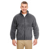 UltraClub Men's Charcoal Iceberg Fleece Full-Zip Jacket