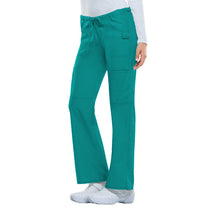 Dickies Women's Teal Blue EDS Signature Low-Rise Drawstring Cargo Pant