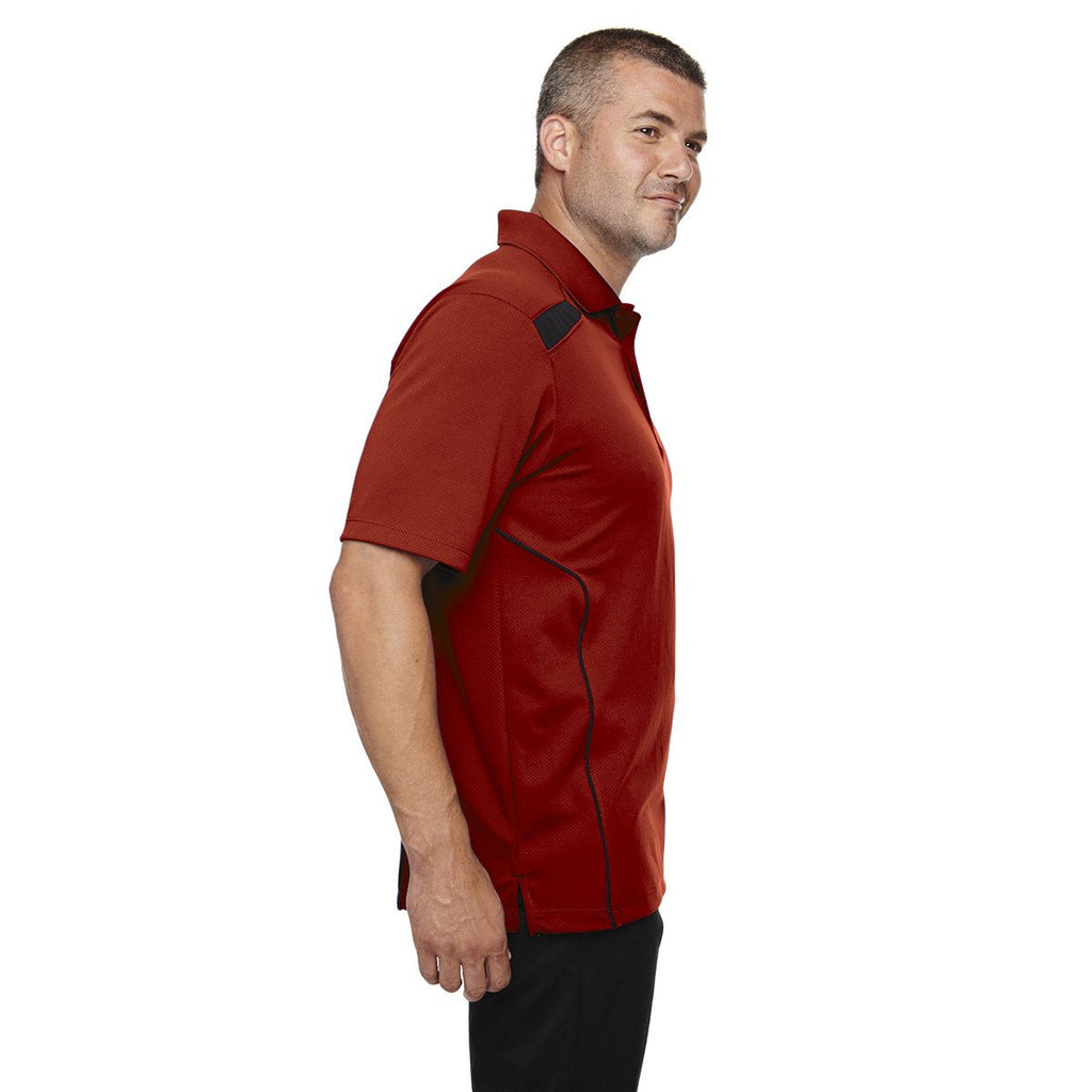 Extreme Men's Classic Red Eperformance Tempo Recycled Polyester Performance Textured Polo