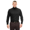 UltraClub Men's Black Egyptian Interlock Long-Sleeve Turtleneck