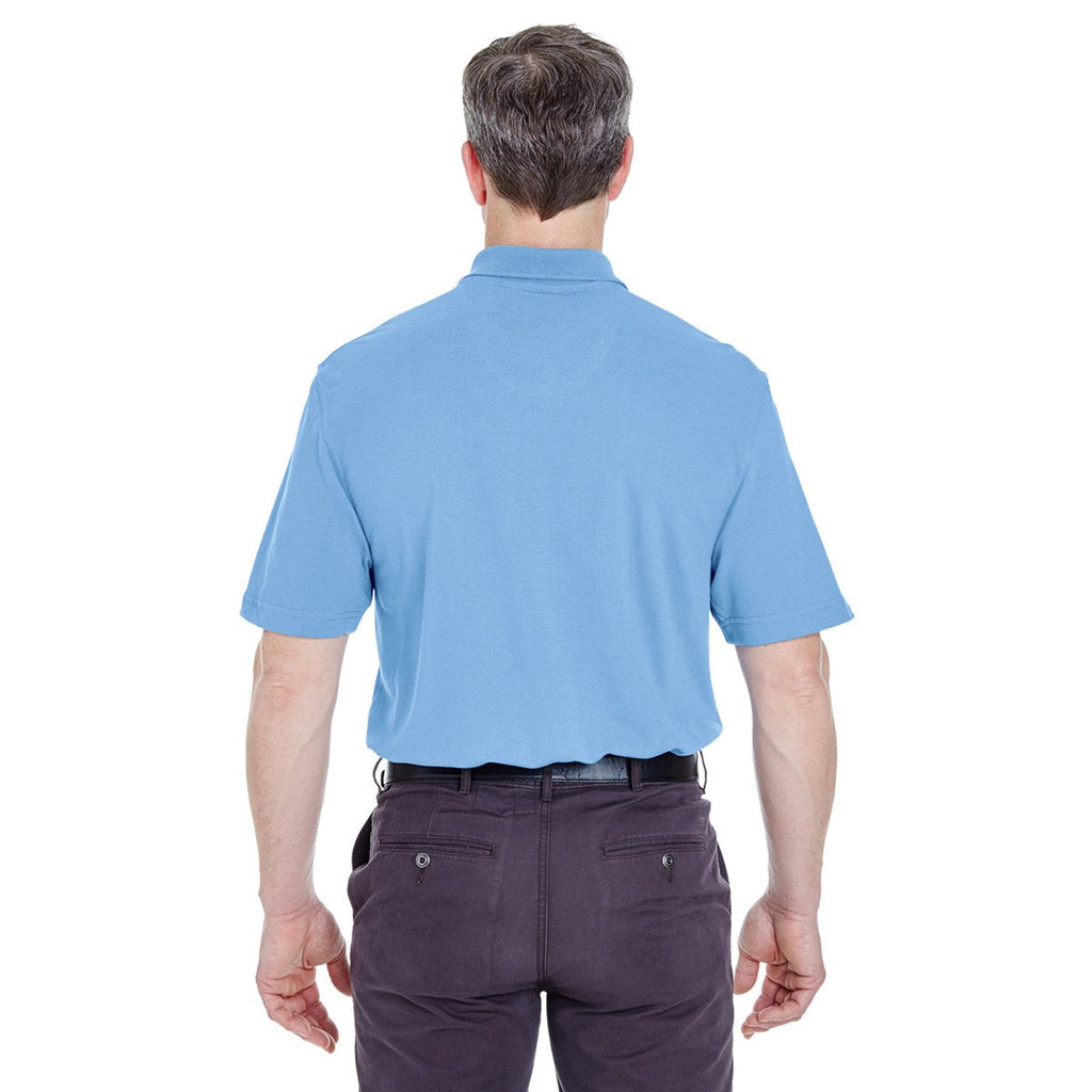 UltraClub Men's Cornflower Classic Pique Polo with Pocket