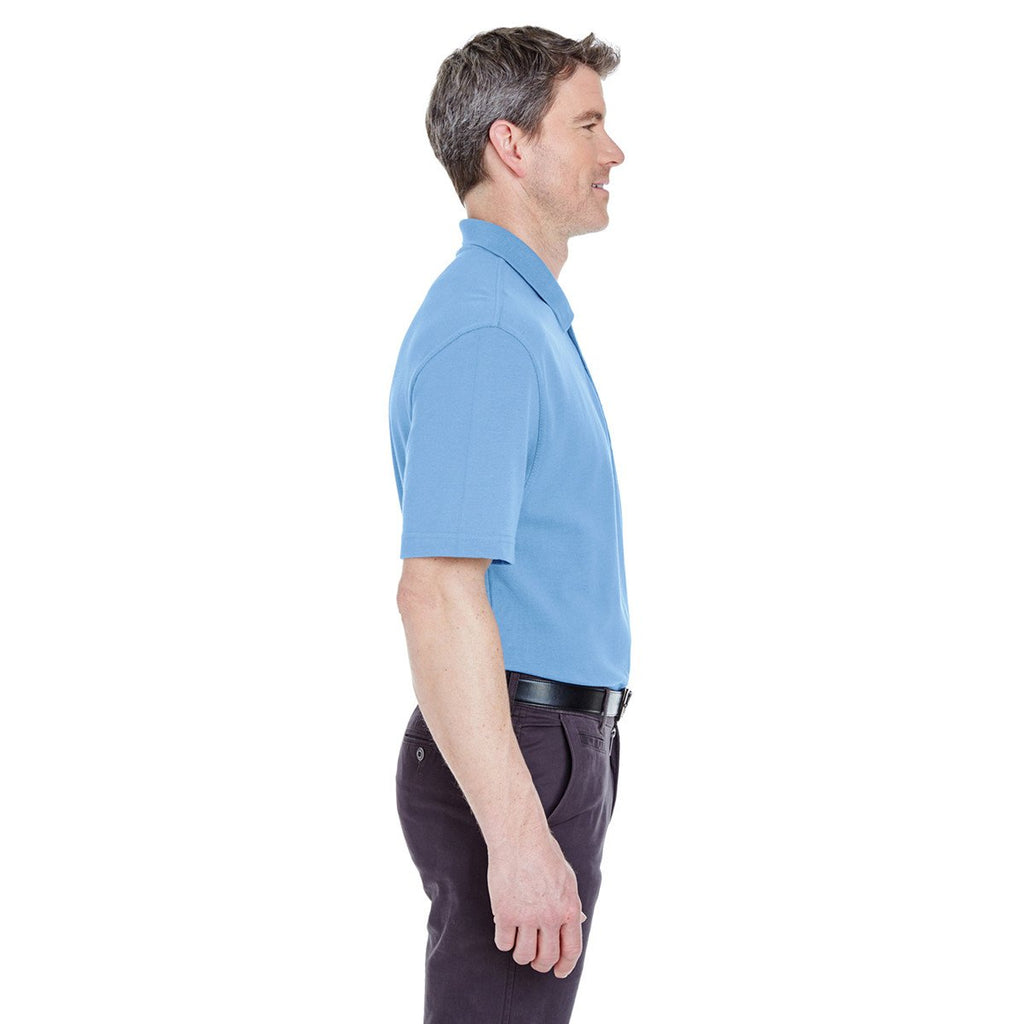 UltraClub Men's Cornflower Classic Pique Polo with Pocket