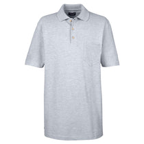 UltraClub Men's Heather Grey Classic Pique Polo with Pocket