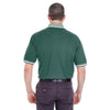UltraClub Men's Forest Green/White Color-Body Classic Pique Polo with Contrast Multi-Stripe Trim