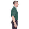 UltraClub Men's Forest Green/White Color-Body Classic Pique Polo with Contrast Multi-Stripe Trim