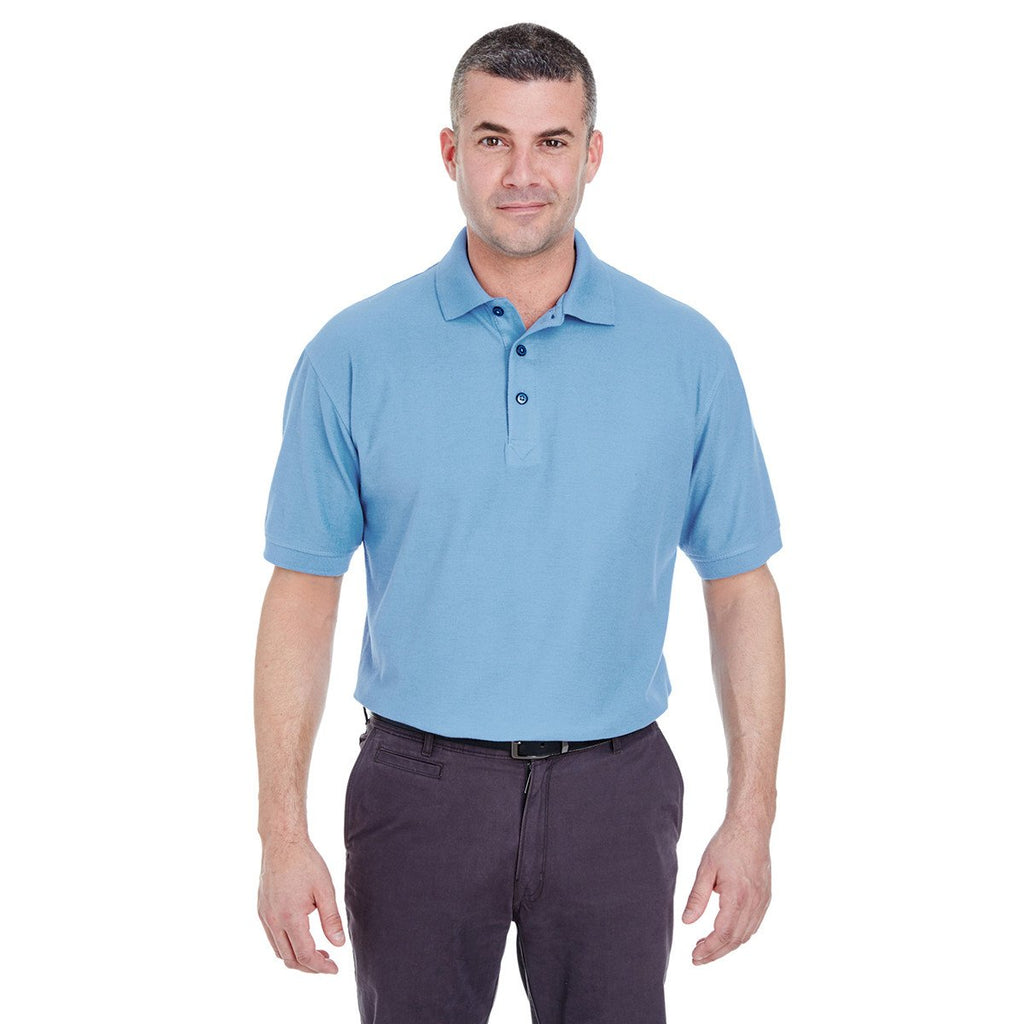 UltraClub Men's Cornflower Whisper Pique Polo