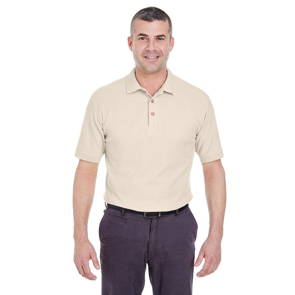 UltraClub Men's Stone Whisper Pique Polo