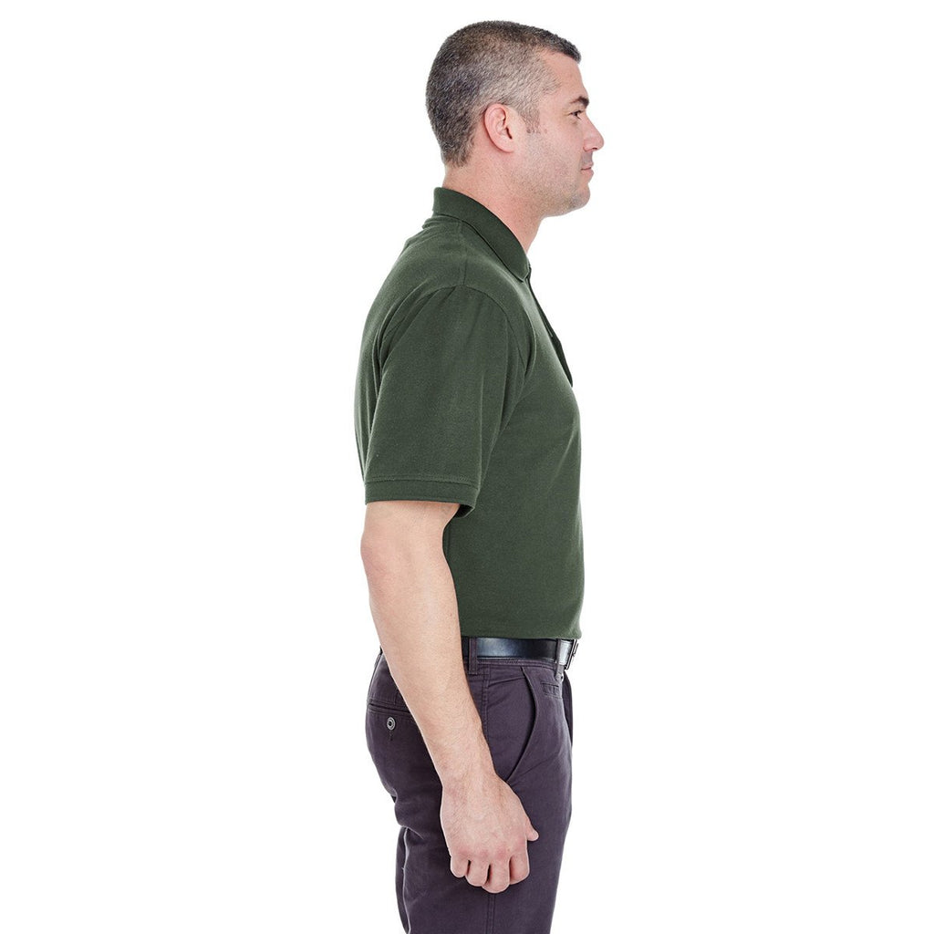UltraClub Men's Forest Green Tall Whisper Pique Polo