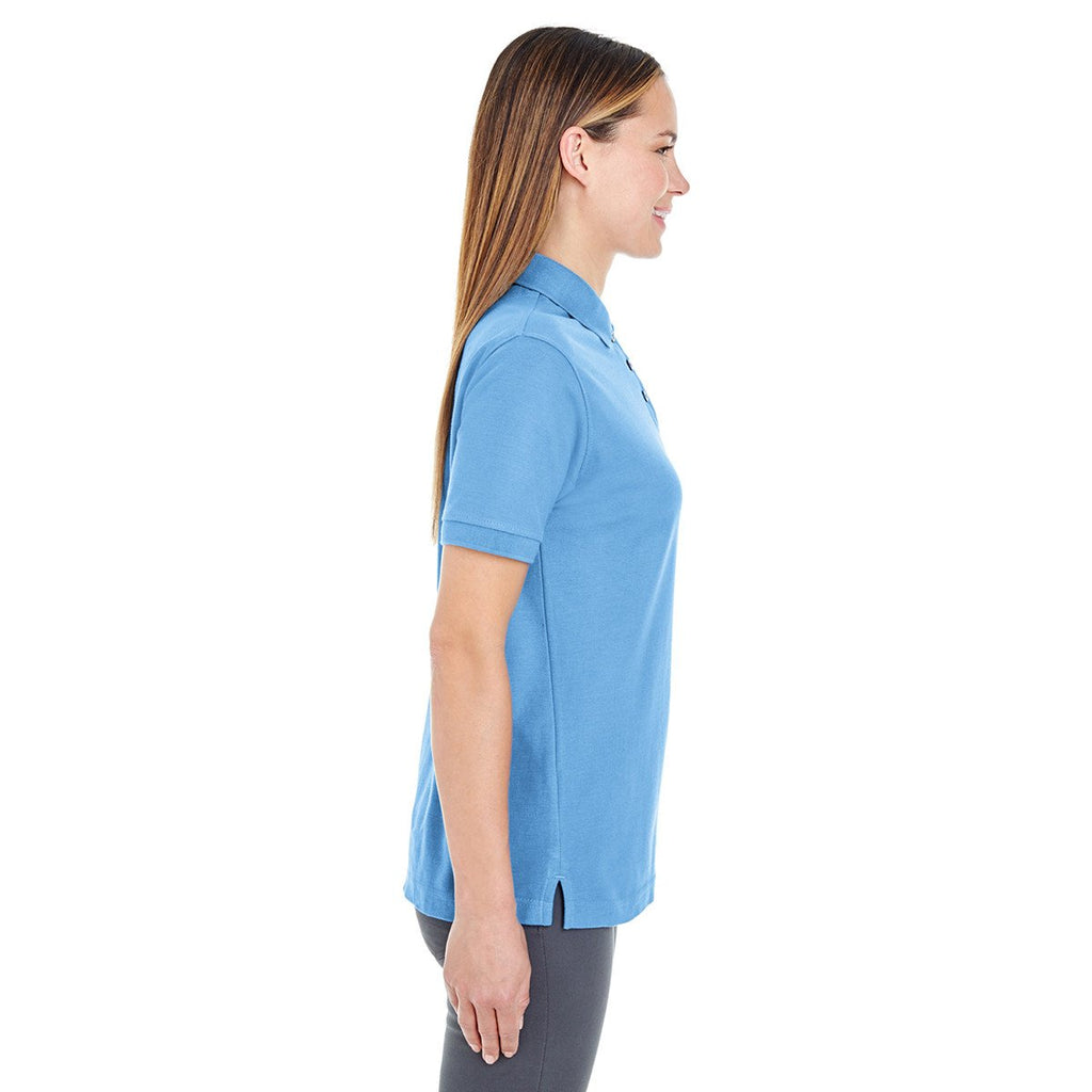 UltraClub Women's Cornflower Whisper Pique Polo