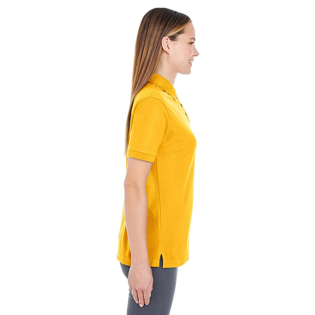 UltraClub Women's Gold Whisper Pique Polo
