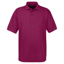 UltraClub Men's Wine Whisper Pique Polo with Pocket