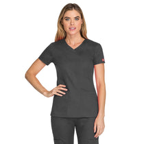 Dickies Women's Pewter EDS Signature V-Neck Top