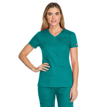 Dickies Women's Teal Blue EDS Signature V-Neck Top