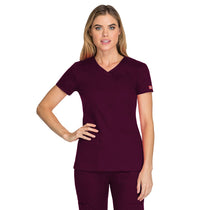 Dickies Women's Wine EDS Signature V-Neck Top