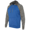 J. America Men's Royal/Charcoal Fleck Colorblock Cosmic Fleece Hooded Pullover Sweatshirt