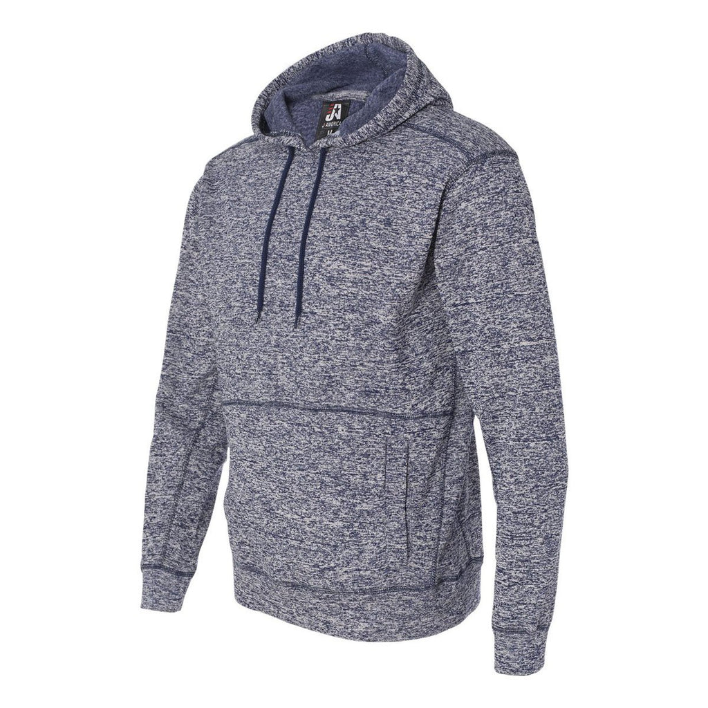 J. America Men's Navy Fleck Cosmic Fleece Hooded Pullover Sweatshirt