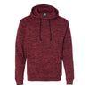 J. America Men's Red Fleck Cosmic Fleece Hooded Pullover Sweatshirt