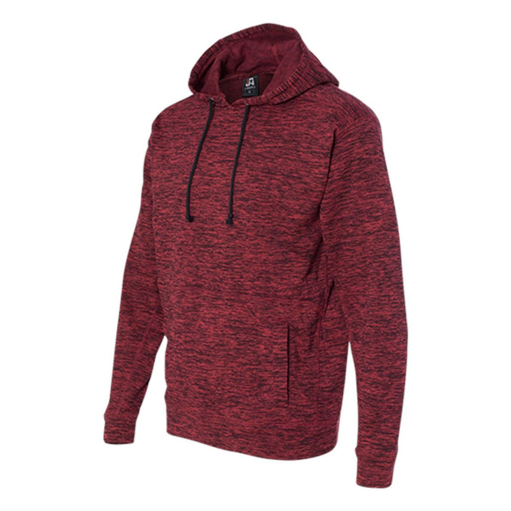 J. America Men's Red Fleck Cosmic Fleece Hooded Pullover Sweatshirt