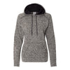 J. America Women's Charcoal Fleck/Black Cosmic Fleece Contrast Hooded Pullover Sweatshirt