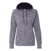 J. America Women's Navy Fleck/Navy Cosmic Fleece Contrast Hooded Pullover Sweatshirt