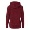 J. America Women's Red Fleck/Red Cosmic Fleece Contrast Hooded Pullover Sweatshirt