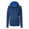 J. America Women's Royal Fleck/Royal Cosmic Fleece Contrast Hooded Pullover Sweatshirt