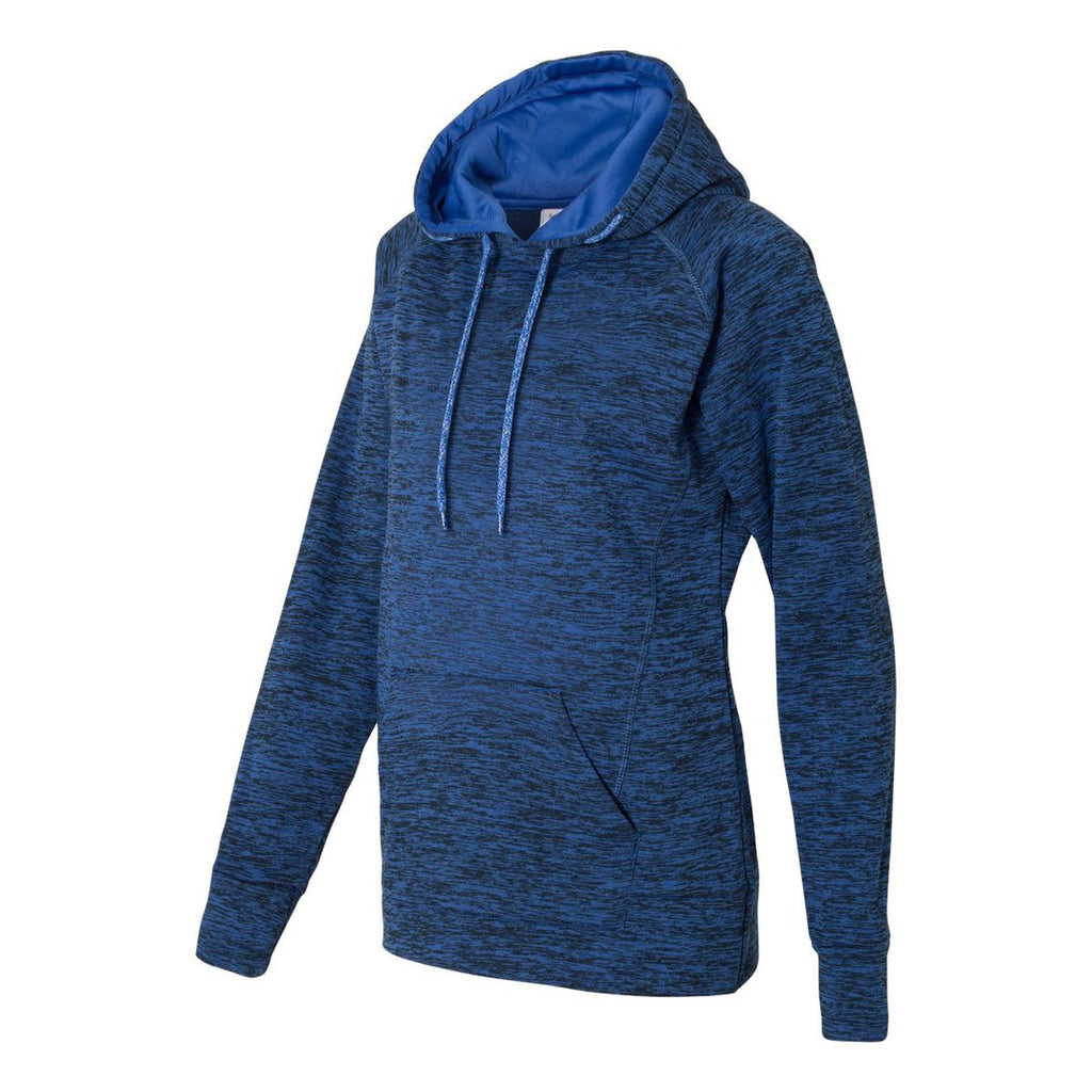 J. America Women's Royal Fleck/Royal Cosmic Fleece Contrast Hooded Pullover Sweatshirt