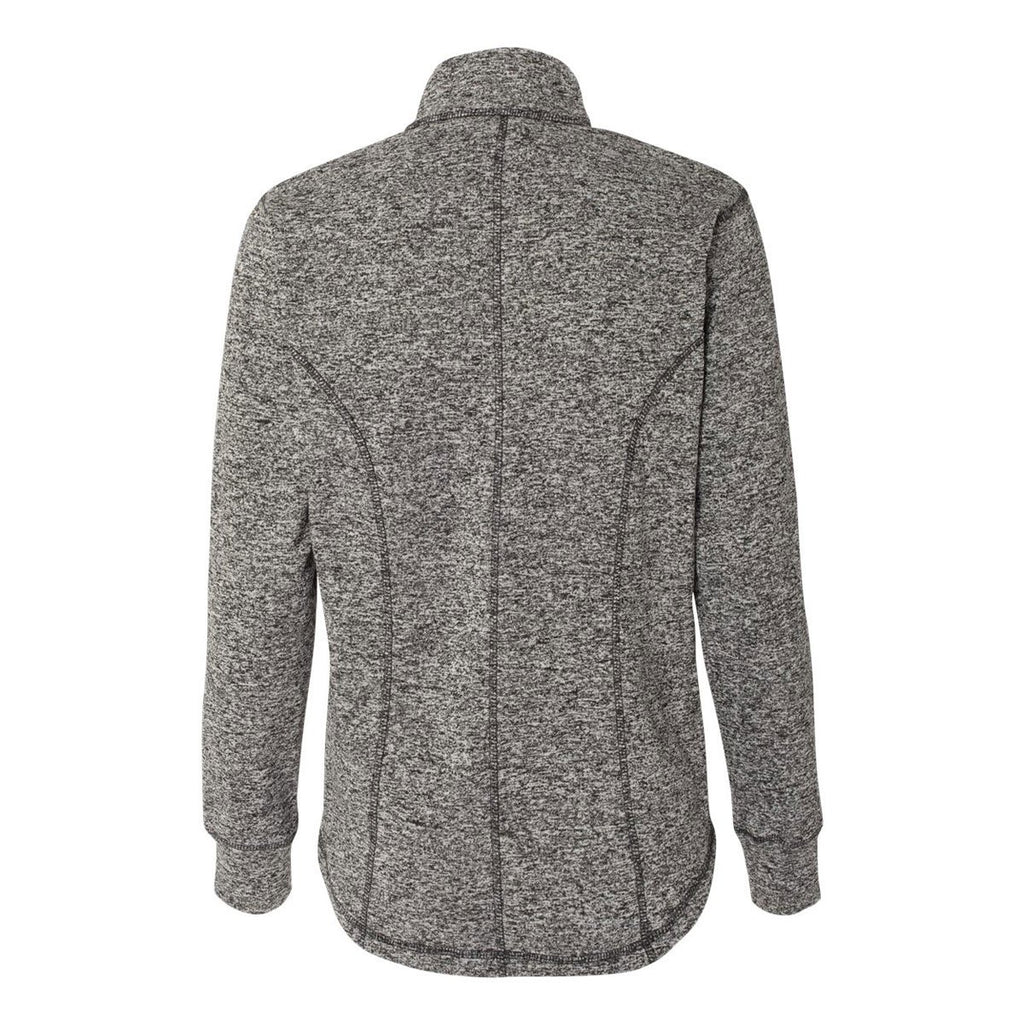 J. America Women's Charcoal Fleck/Black Cosmic Fleece Quarter-Zip Pullover