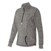J. America Women's Charcoal Fleck/Black Cosmic Fleece Quarter-Zip Pullover
