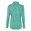 J. America Women's Emerald/Neon Yellow Cosmic Fleece Quarter-Zip Pullover
