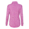 J. America Women's Magenta/Neon Yellow Cosmic Fleece Quarter-Zip Pullover