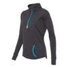 J. America Women's Onyx Fleck/Electric Blue Cosmic Fleece Quarter-Zip Pullover